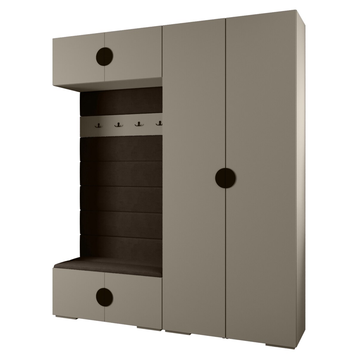 Garderoba do przedpokoju INOVA 4 Z18 kaszmir+czarny+manila04