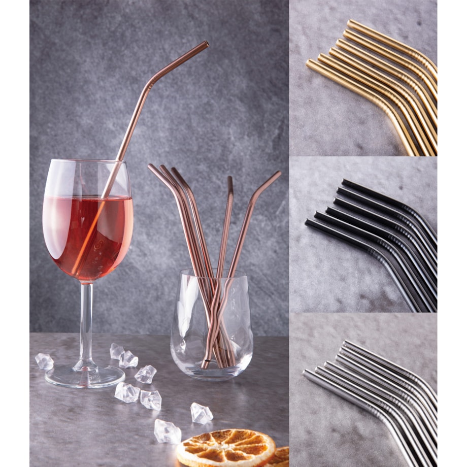 Słomki wielorazowe metalowe 6szt Berlinger Haus BH-2982