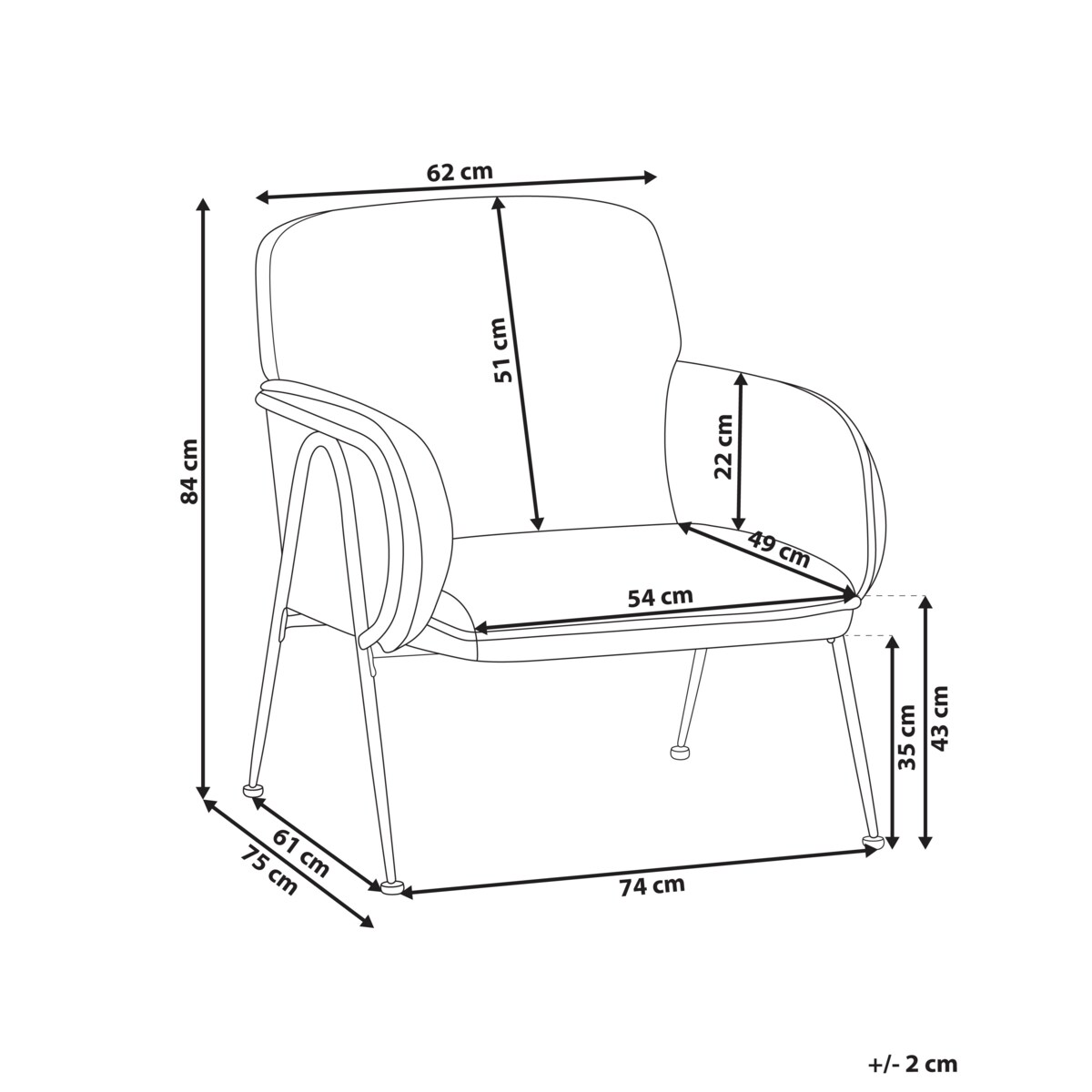 Fotel TRYSNES Czarny/ biały