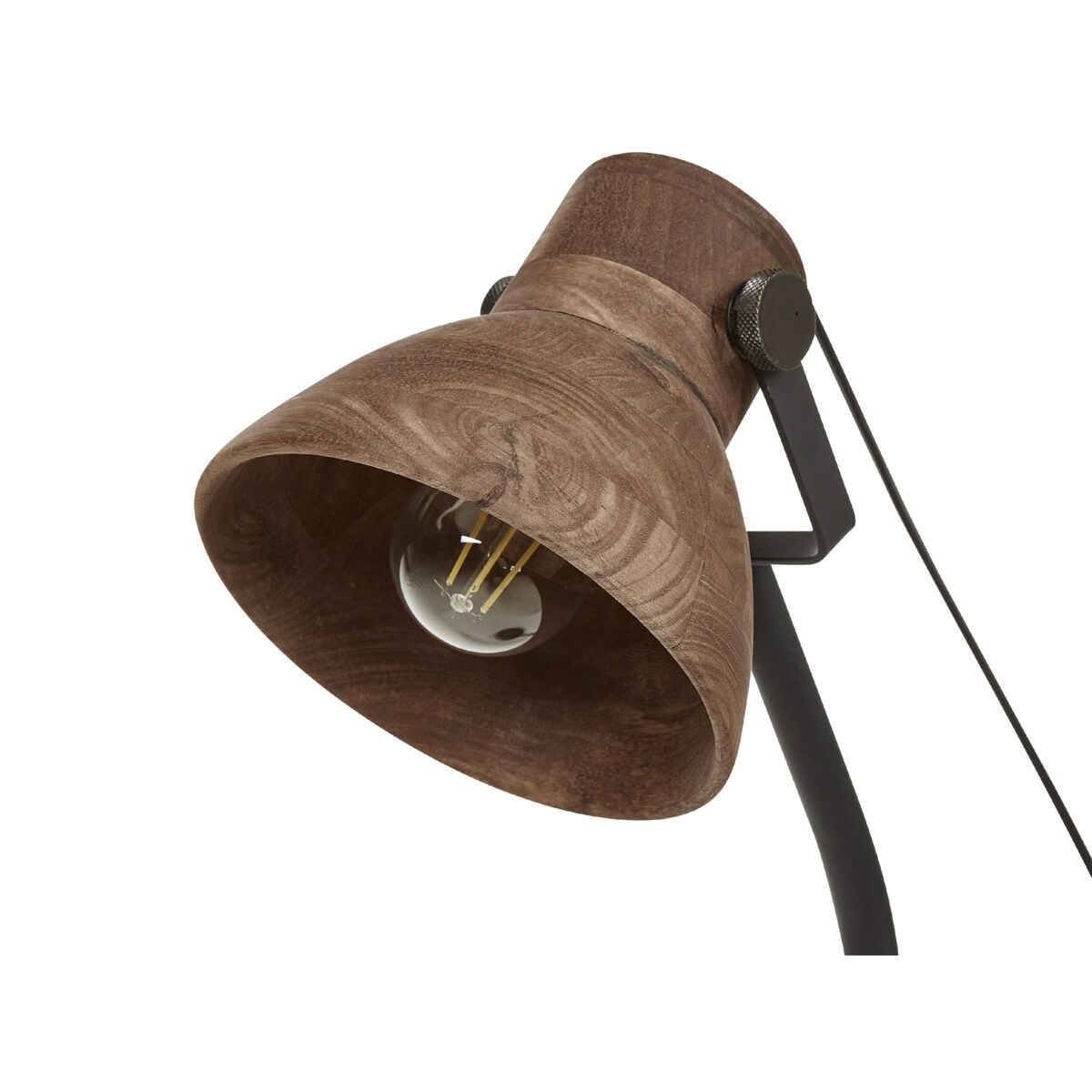 Lampa biurkowa drewno mango ciemna KOLAR