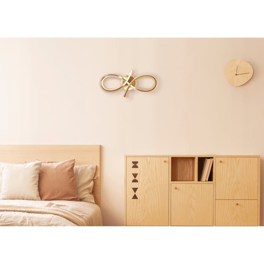Lampa Ścienna Kinkiet Designerski Gold Led Złoty