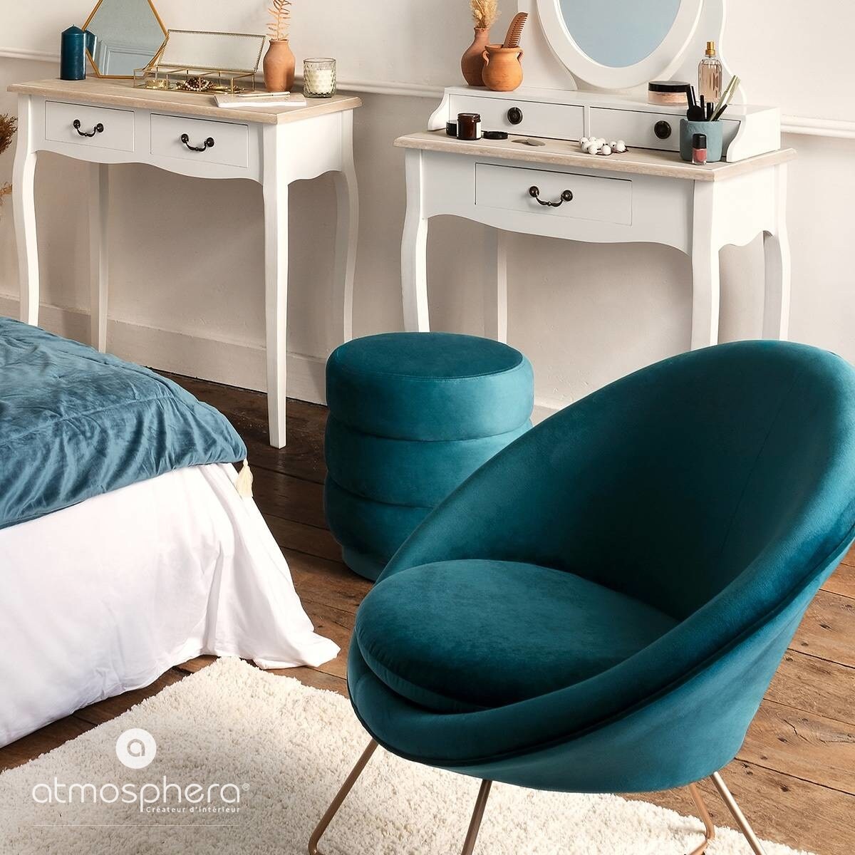 Pufa welurowa SINAN, Ø 40 cm