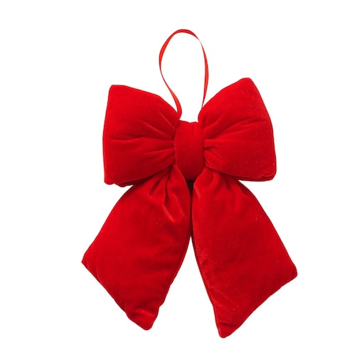 Ręcznie szyta kokarda BOWY, 30 cm, kolor czerwony, poliester
