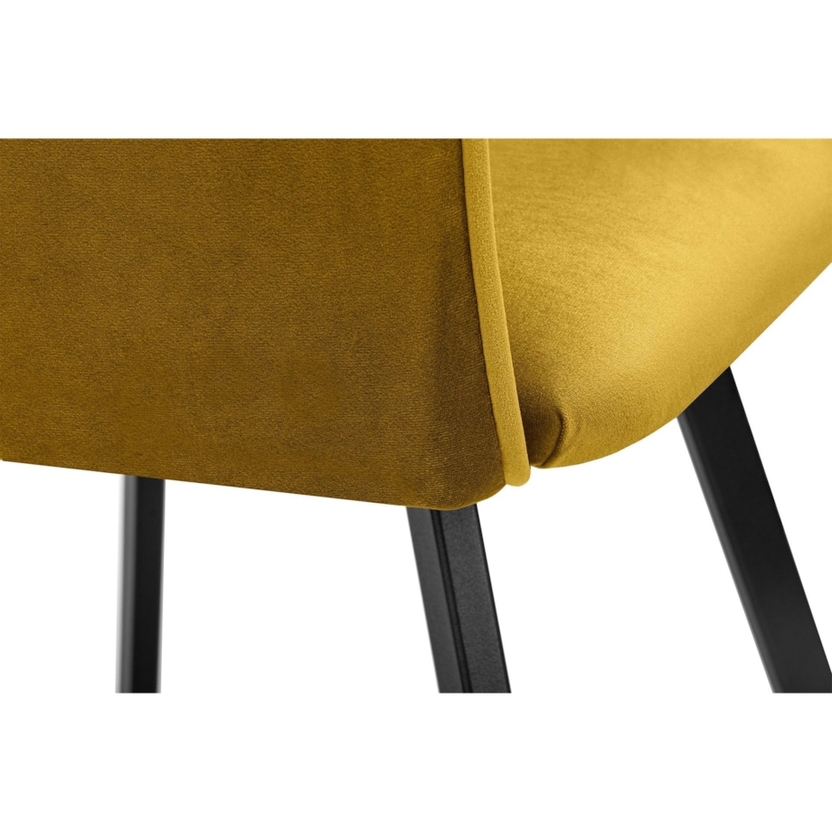 KONSIMO PYRUS welurowe krzesło żółte