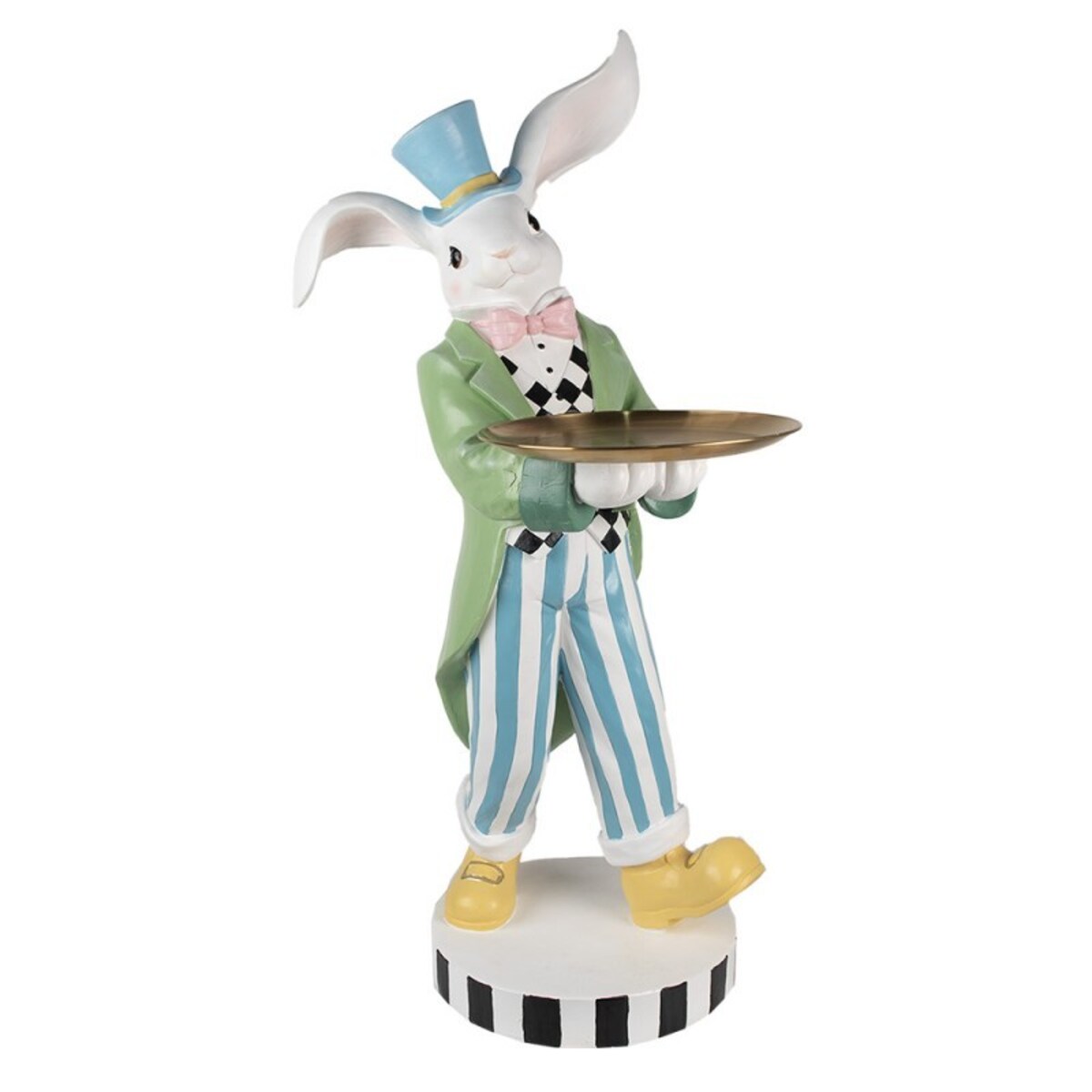 Duża figurka - Królik w niebieskim kapeluszu 47x52x105 cm