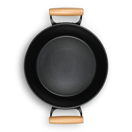 Livoo Garnek z drewnianymi uchwytami, 24 cm, 5 L, biały