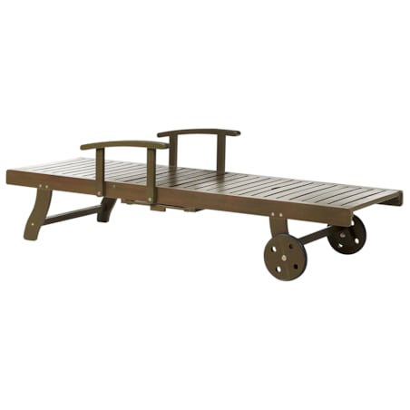 Leżak ogrodowy z poduszką AMANTEA PREMIUM Drewno akacjowe Szary