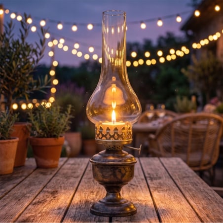 ŚWIECZNIK NA TEALIGHT LAMPA NAFTOWA SZKLANY LAMPION SKANDYNAWSKI LOFT 30cm