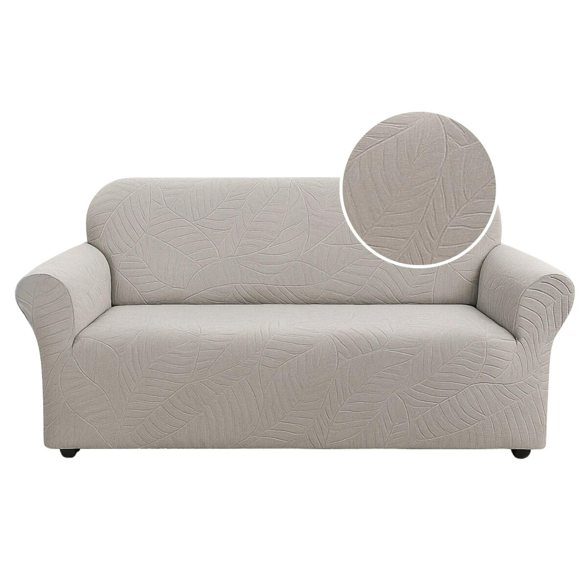 POKROWIEC NA KANAPĘ CHŁODNY BEŻ ŻAKARD WZORY 3 OSOBOWY [43-Z3-CBZ]