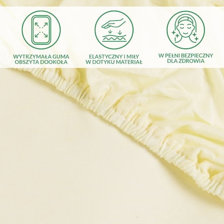 Prześcieradło ochronne wodoodporne z gumką 2w1, rozmiar 90x200 SG kolor krem