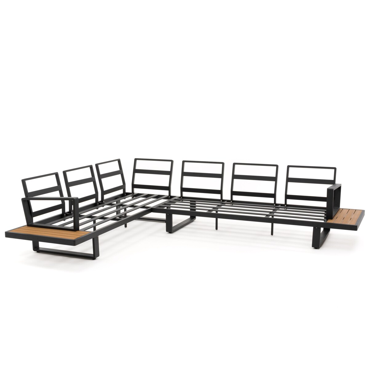 Meble ogrodowe duży narożnik nowoczesny aluminium ATOL grafitowo-szary