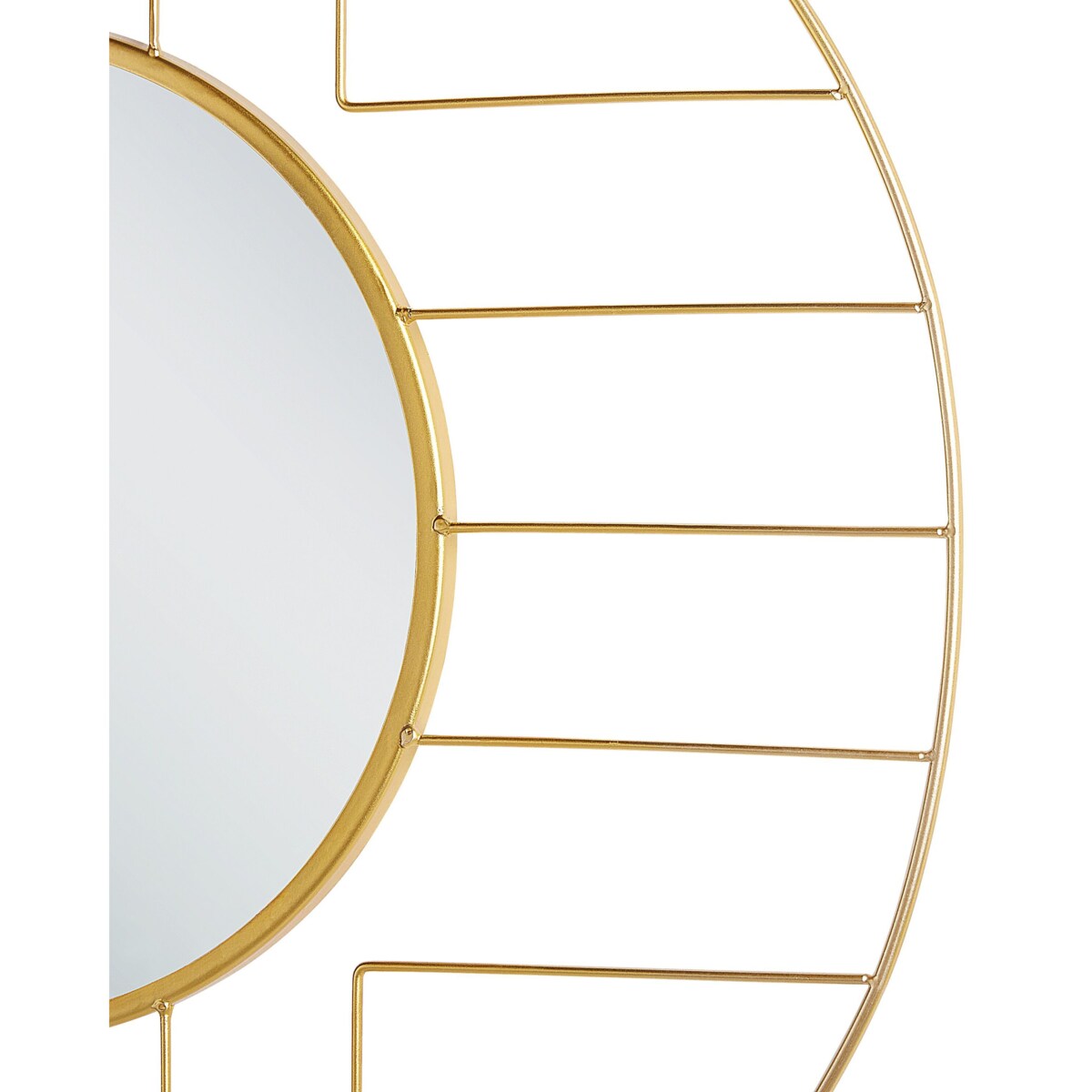 Metalowe okrągłe lustro ścienne ø 60 cm złote HESDIN