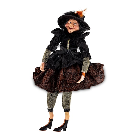 Dekoracja - figurka czarownicy 50x23x23 cm HEXA-7 czarno-pomarańczowa