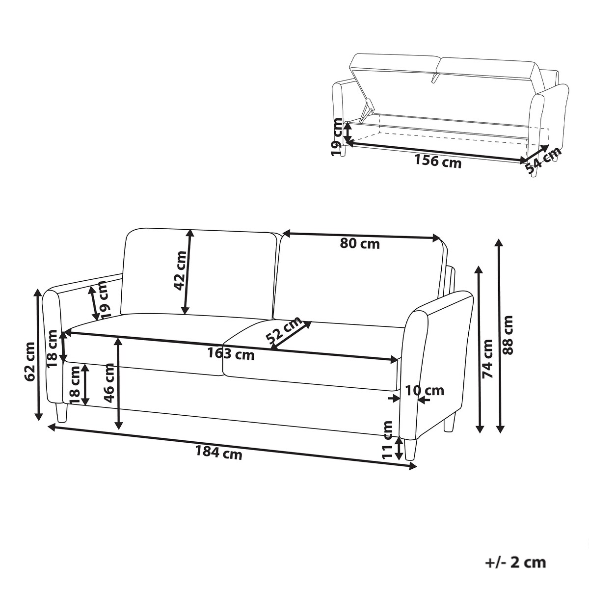 Sofa dla 3 osób MARE Boucle Beżowy