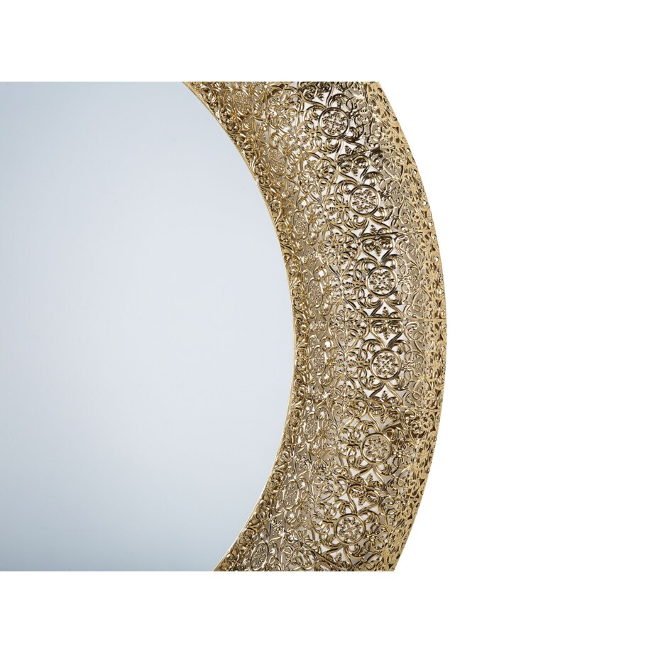 Metalowe okrągłe lustro ścienne ø 80 cm złote CHANNAY