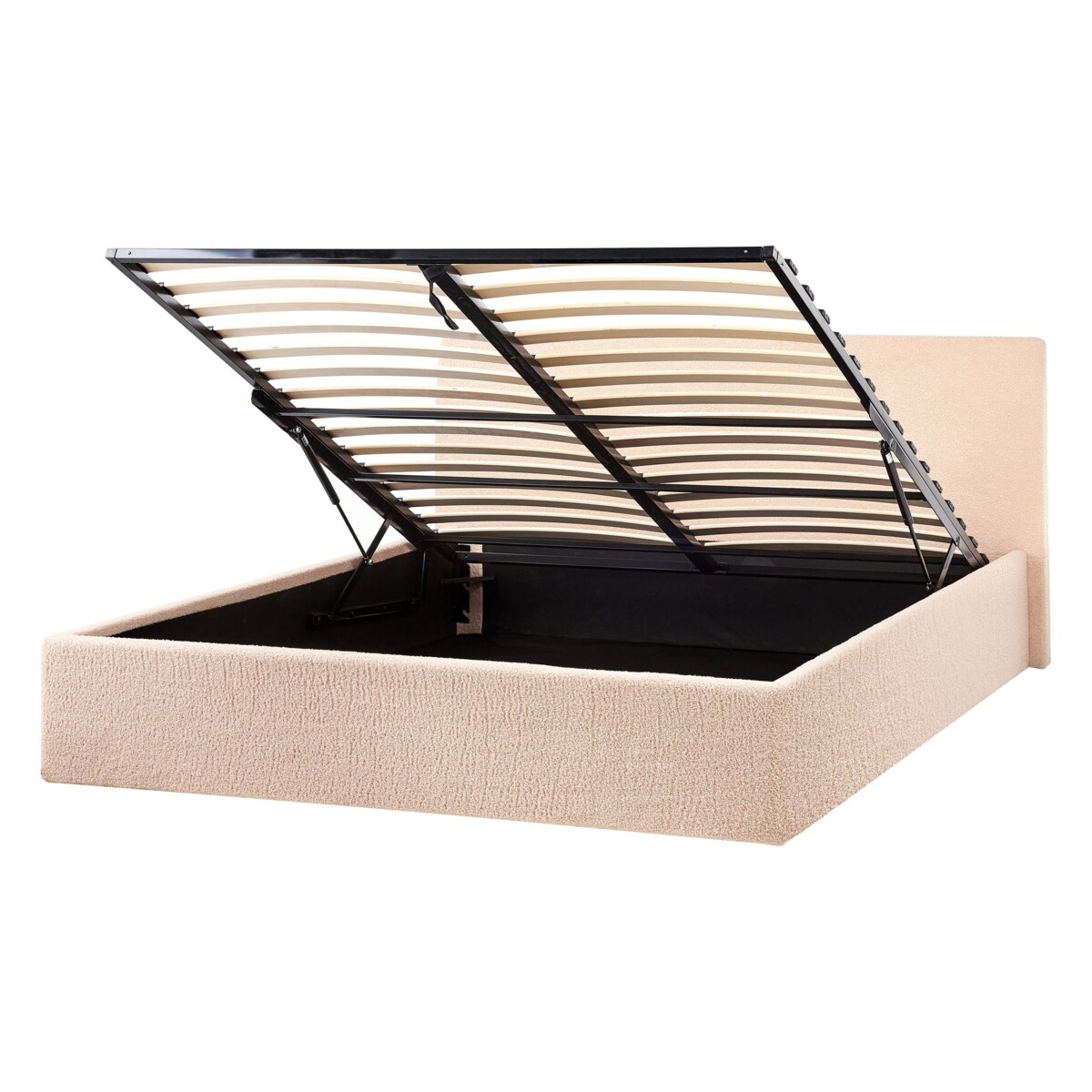 Łóżko z pojemnikiem Boucle ORBEY 140 x 200 cm Beżowy