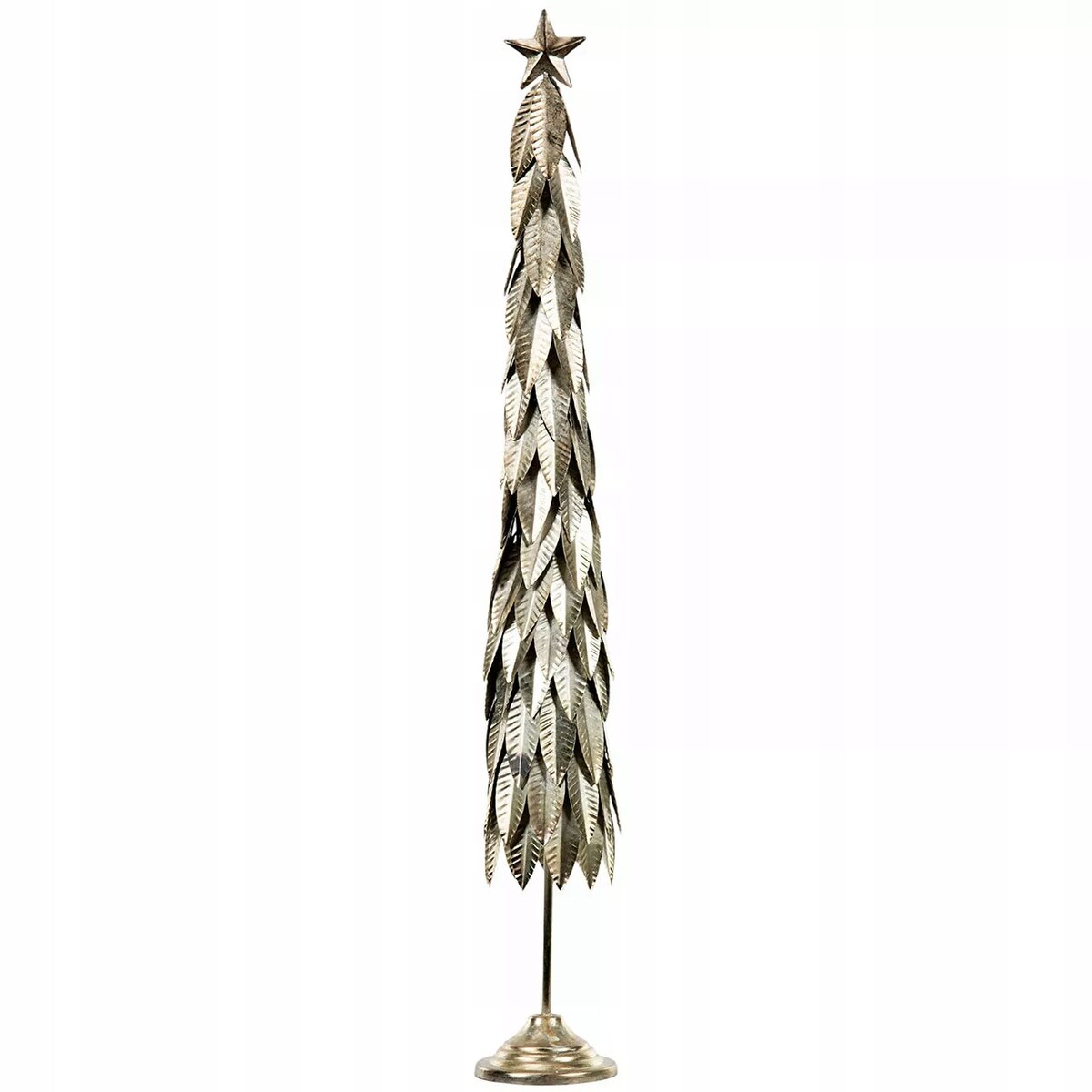 FIGURKA ŚWIĄTECZNA 80cm CHOINKA BOŻE NARODZENIE LOFT DUŻA WYSOKA SREBRNA