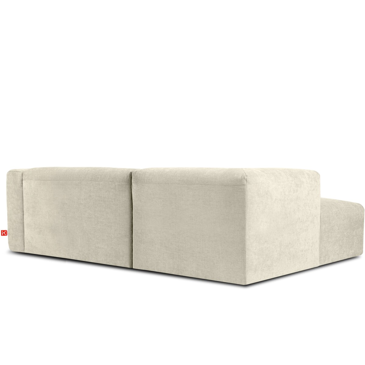 KONSIMO BUFFO Narożnik lewy 3/4-osobowy z wyjątkowo miękkim siedziskiem, kolor ecru
