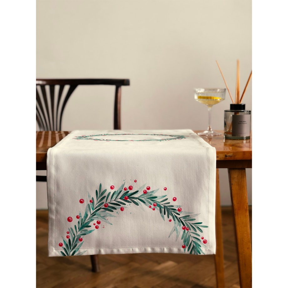 Bieżnik - Świąteczny wieniec - 40x180