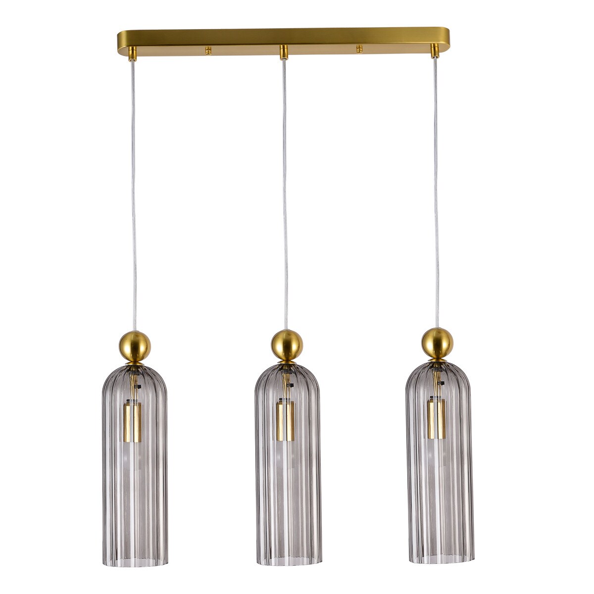 Lampa wisząca Piega przydymiony zwis salonowy na listwie