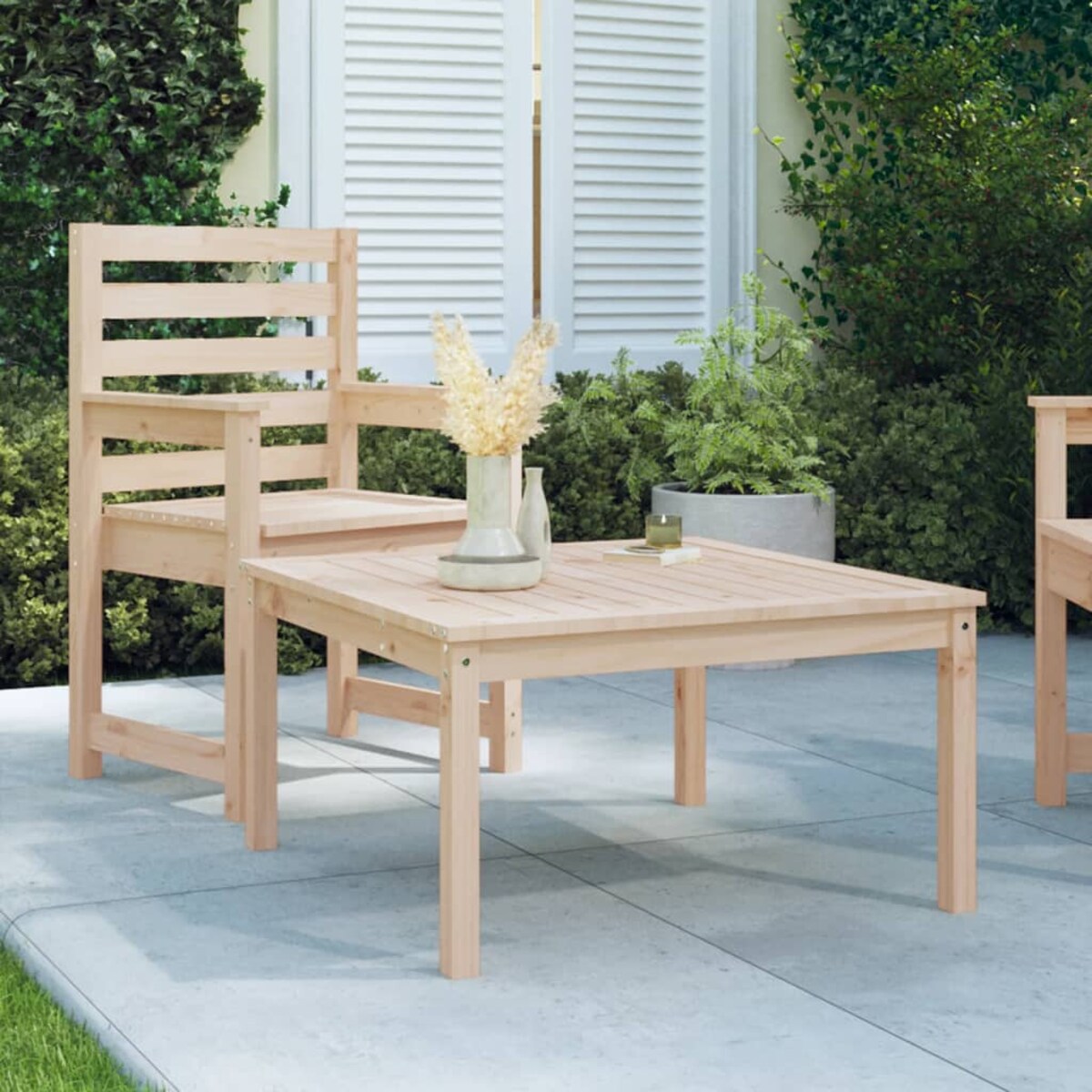 vidaXL Stolik ogrodowy, 82,5x82,5x45 cm, lite drewno sosnowe