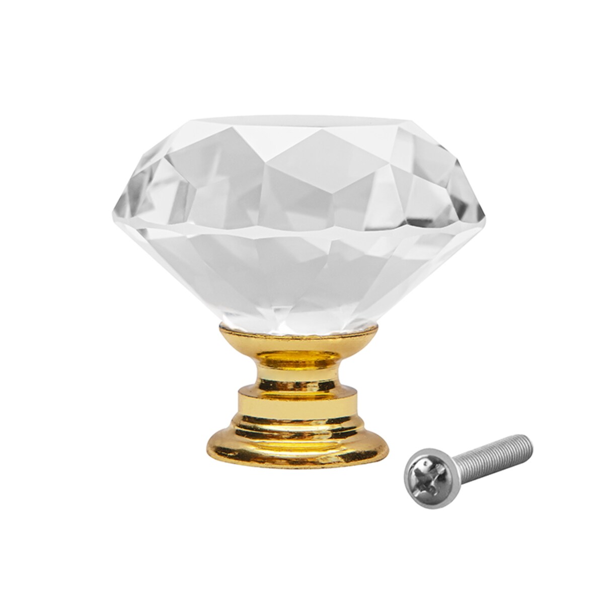 Gałka meblowa uchwyt meblowy kryształowa diamentowa glamour złota 31mm