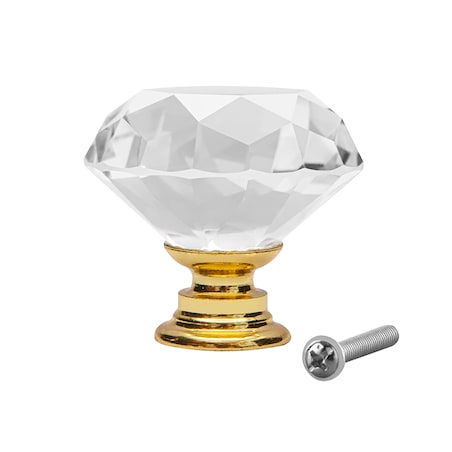 Gałka meblowa uchwyt meblowy kryształowa diamentowa glamour złota 31mm