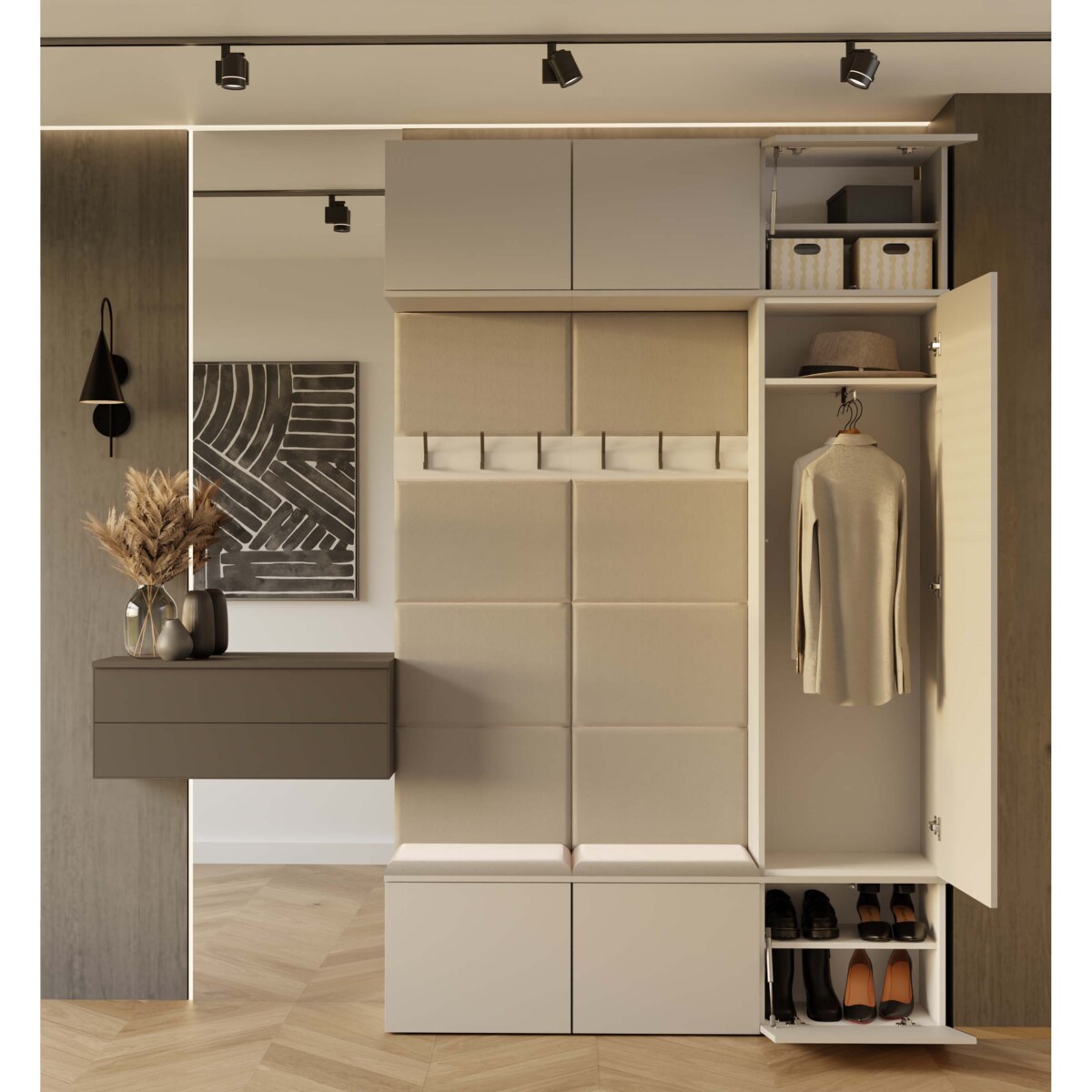 Garderoba HAGA III 1Sz2W KASZMIR BEŻ Szafa + 2x Wieszak