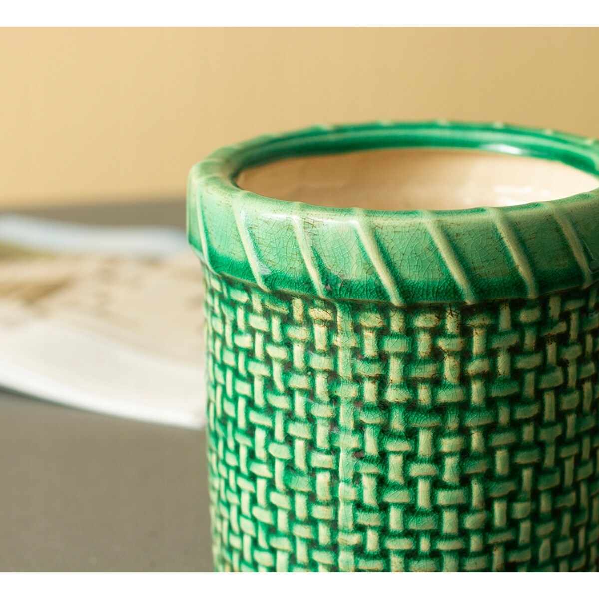 DONICA KOSZ ceramiczna ciemna zieleń śr. 13cm