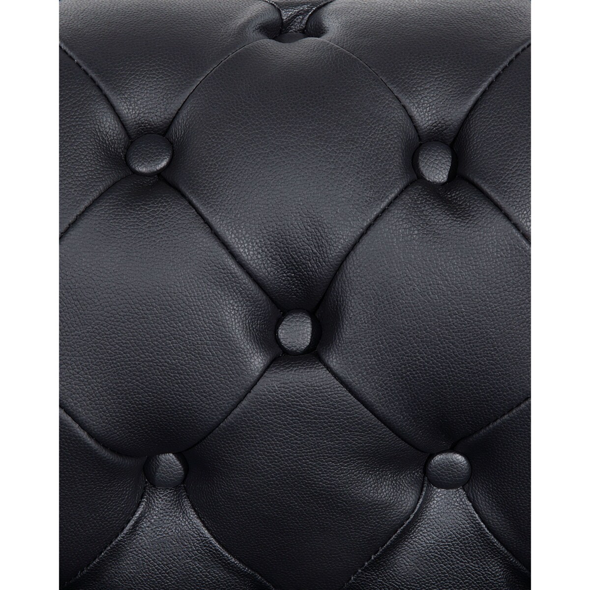 Fotel skórzany czarny CHESTERFIELD