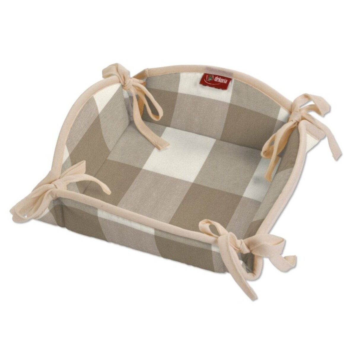 Koszyk, beżowo-biała krata (5,5x5,5cm), 20 x 20 cm, Quadro