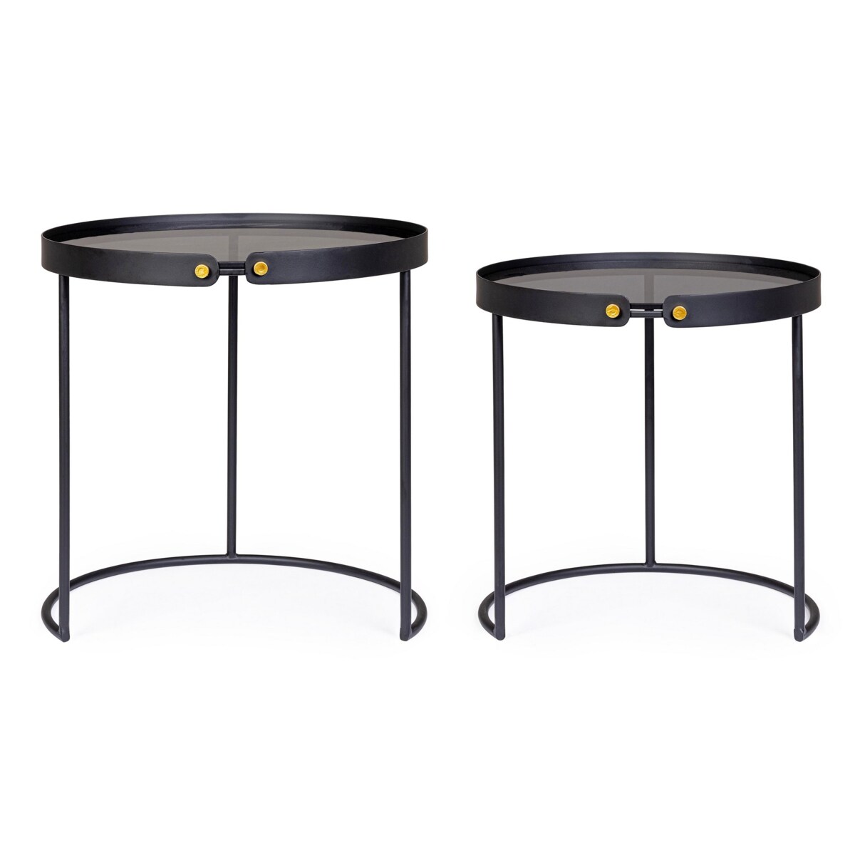 BIZZOTTO zestaw stolików kawowych ZEINA ROUND 92 czarny