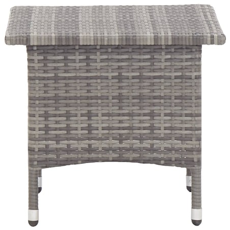 vidaXL Stolik herbaciany, szary, 50 x 50 x 47 cm, polirattan