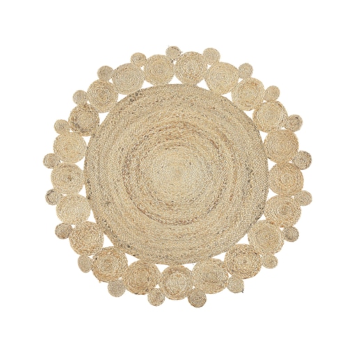 Dywan okrągły z juty ⌀ 120 cm beżowy GOLGEN