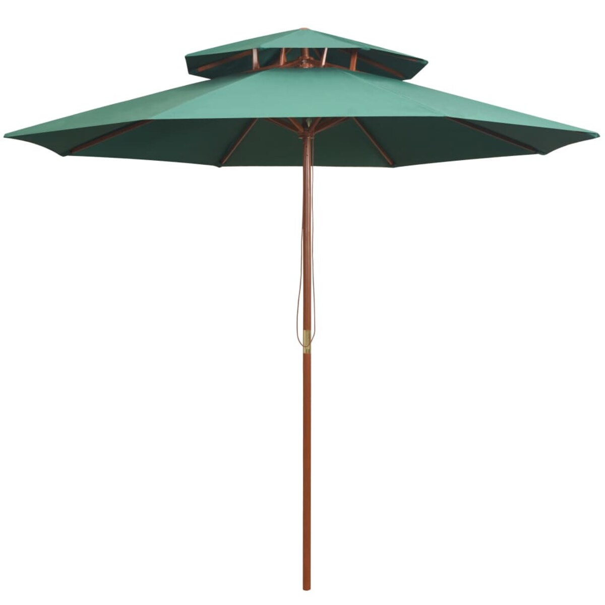vidaXL Parasol z podwójnym daszkiem, 270x270 cm drewno, zielony