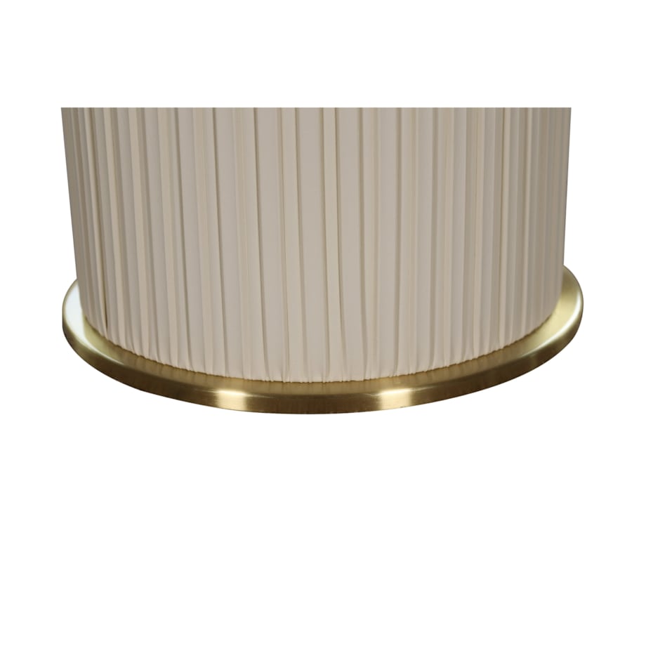 Nowoczesny złoty stół plisowany Glamour Nowojorski Blanka z kamiennym blatem o wzorze marmuru 180x90x75 / do jadalni