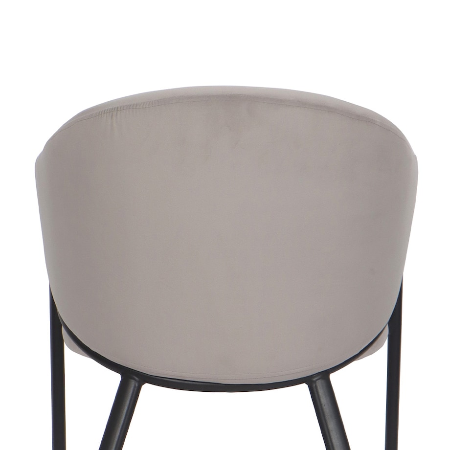 Krzesło tapicerowane do salonu welurowe GLAMOUR jasnoszare