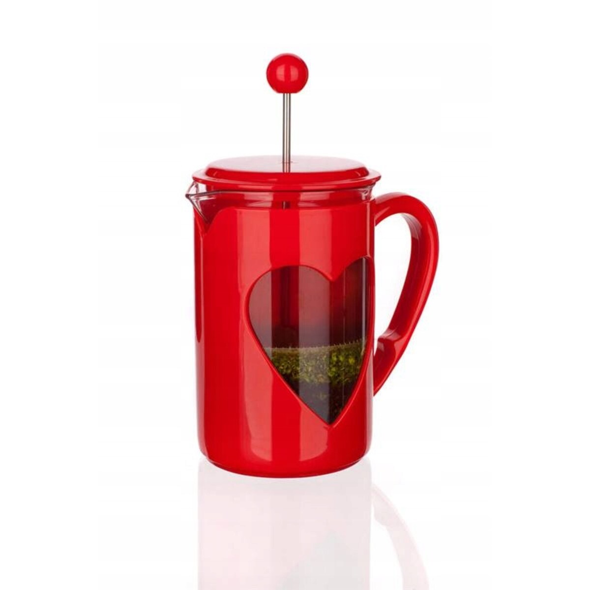 DZBANEK z ZAPARZACZEM do herbaty ziół CZERWONY SERCE święta walentynki 0,8L