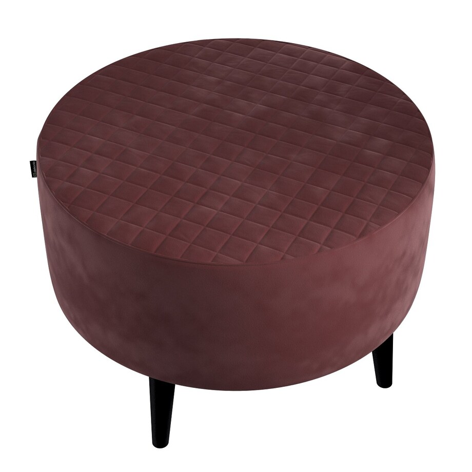 Podnóżek okrągły pikowany, bordowy, Ø60 x 40 cm, Velvet