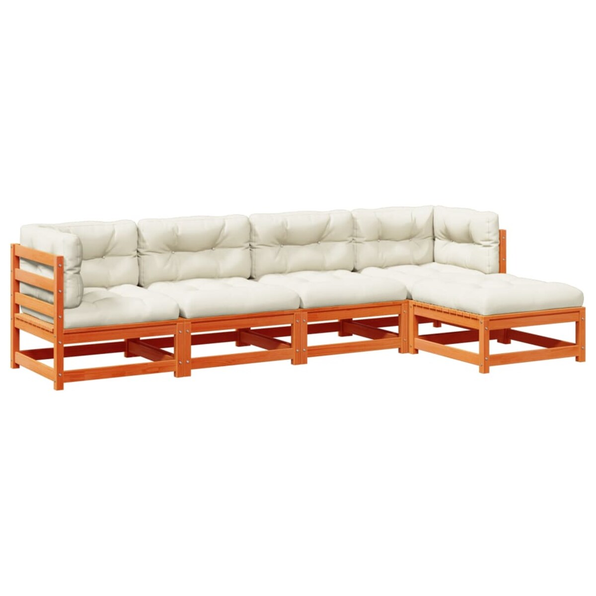 vidaXL 5-cz. zestaw mebli ogrodowych z poduszkami, woskowy brąz, sosna