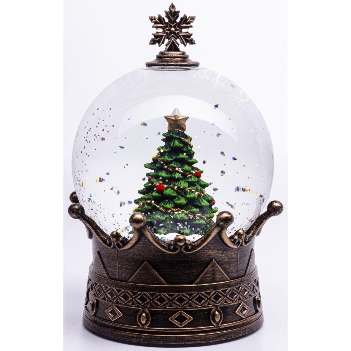 Szklana kula śnieżna z pozytywką 19x12x12 cm LED NATALE