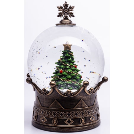 Szklana kula śnieżna z pozytywką 19x12x12 cm LED NATALE