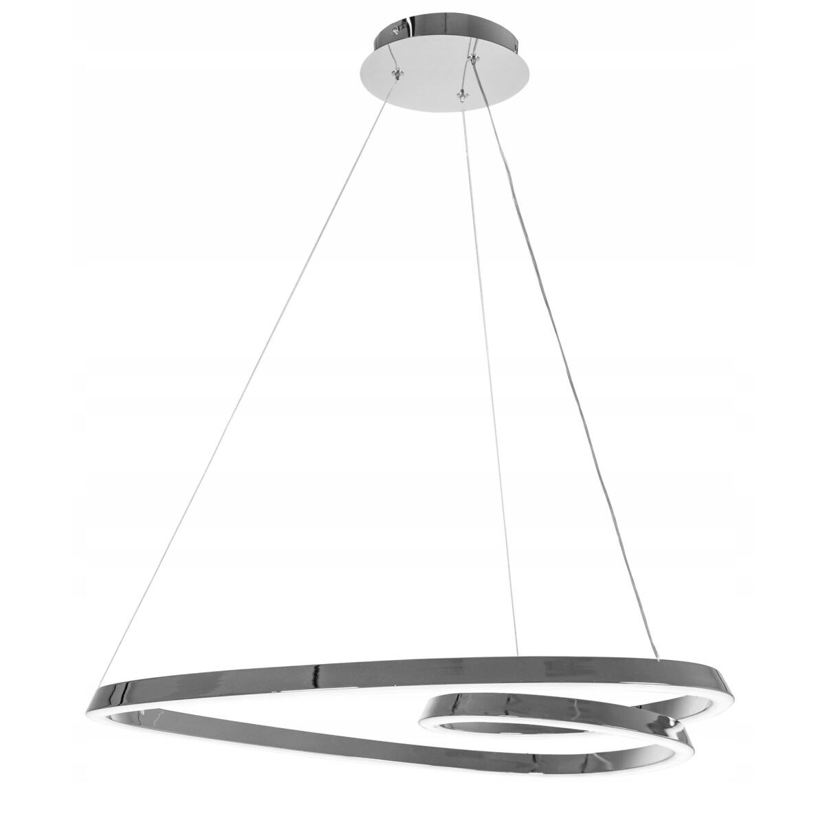 Lampa Sufitowa Wisząca Metal Ring Chrom Led Pilot