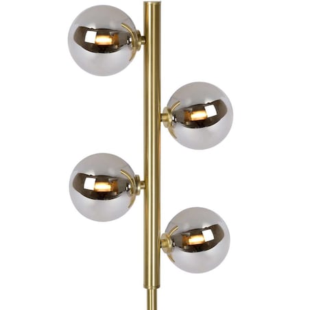 Loftowa LAMPA podłogowa TYCHO 45774/04/02 Lucide stojąca OPRAWA szklane kule przydymione mosiądz