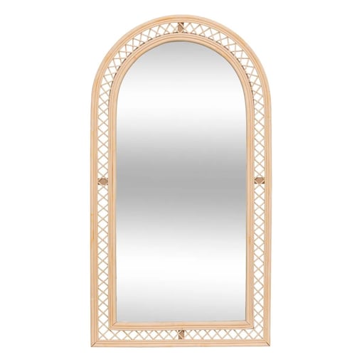 Rattanowe lustro półowalne Anahi 87x47 cm