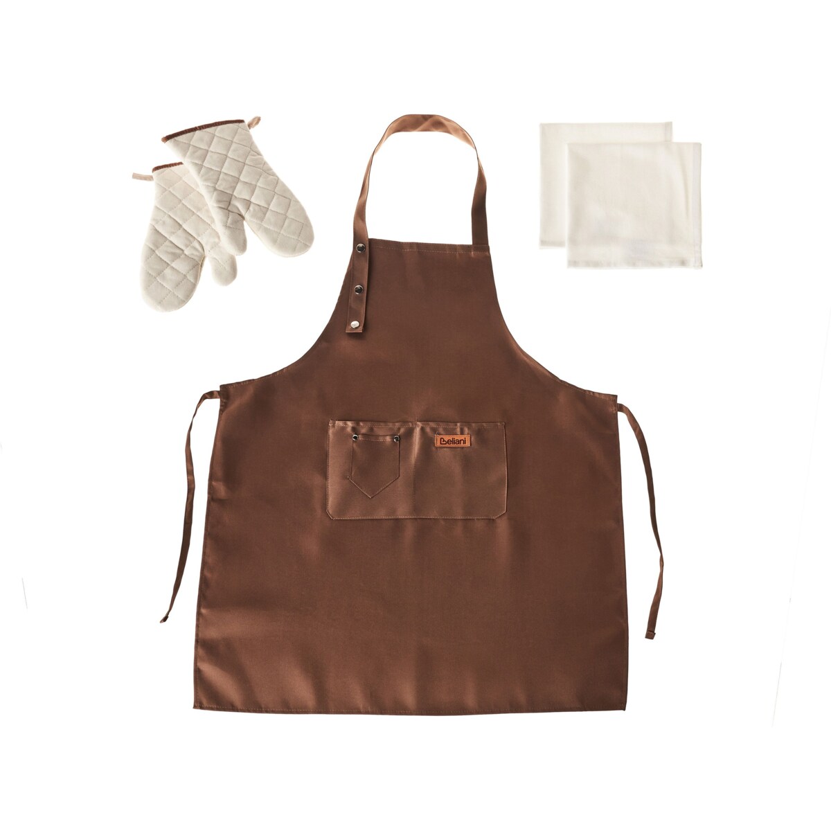 Zestaw tekstyliów kuchennych DAUCUS Brązowy