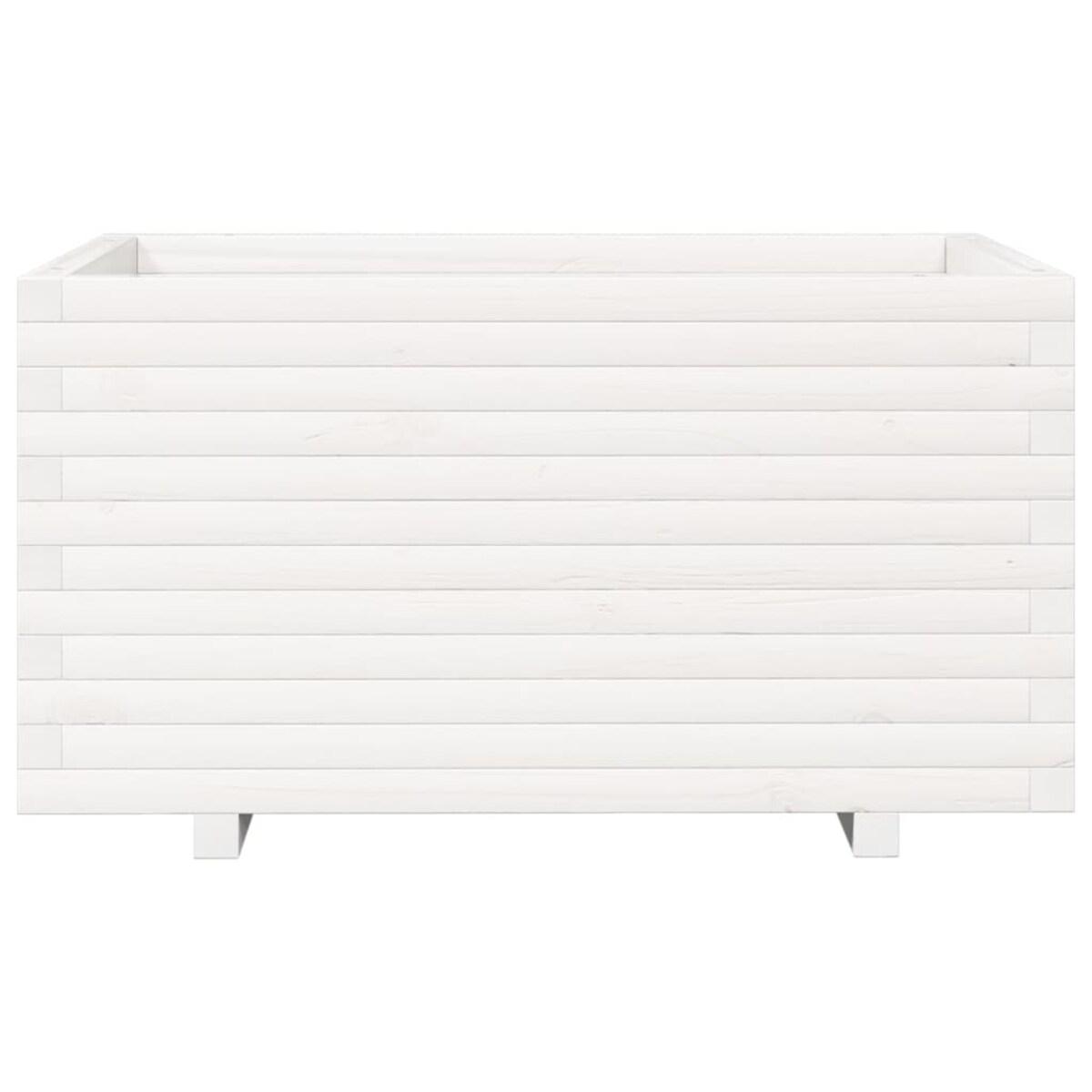 vidaXL Donica ogrodowa, biała, 90x60x49,5 cm, lite drewno sosnowe