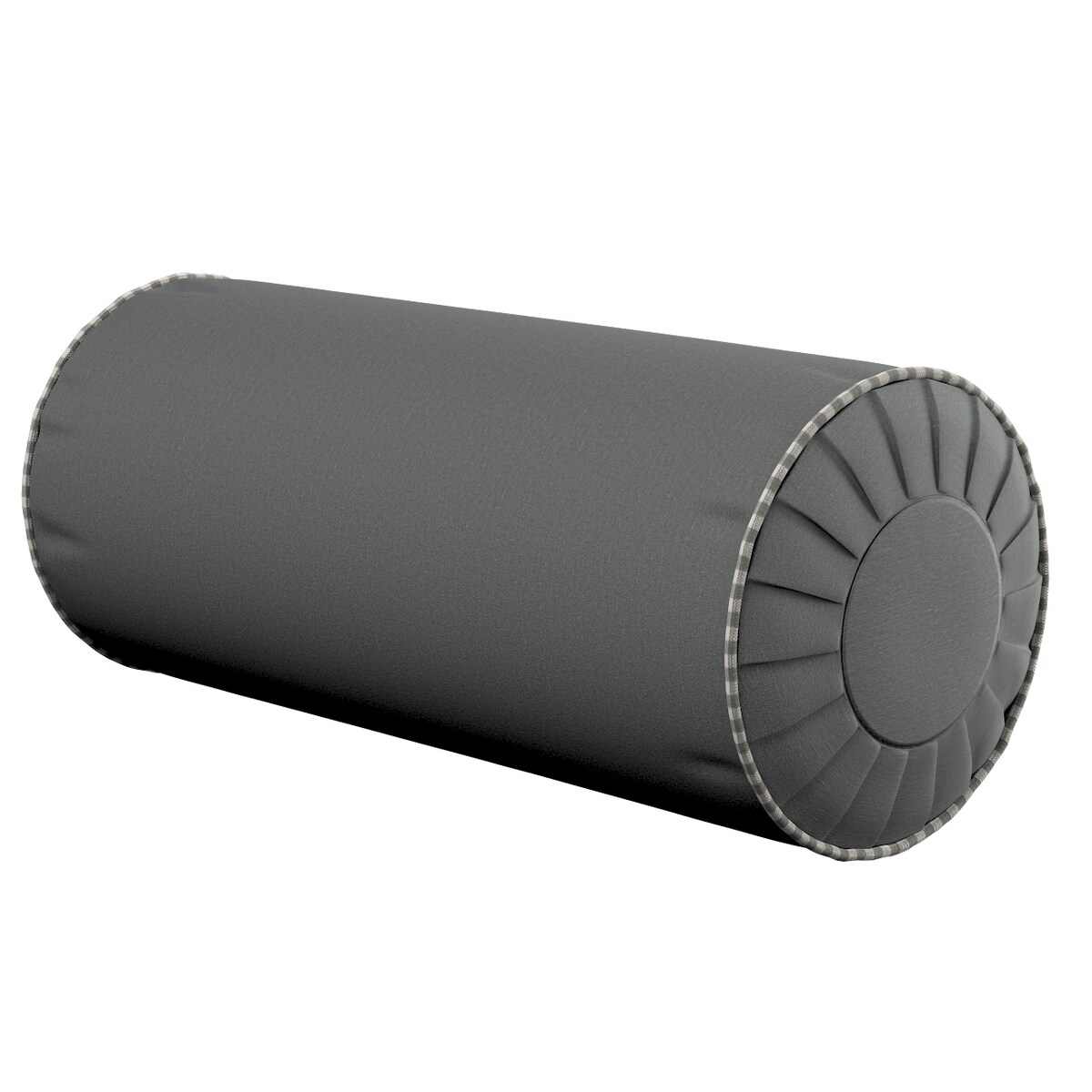 Poduszka wałek z zakładkami, szary, Ø20 x 50 cm, Quadro