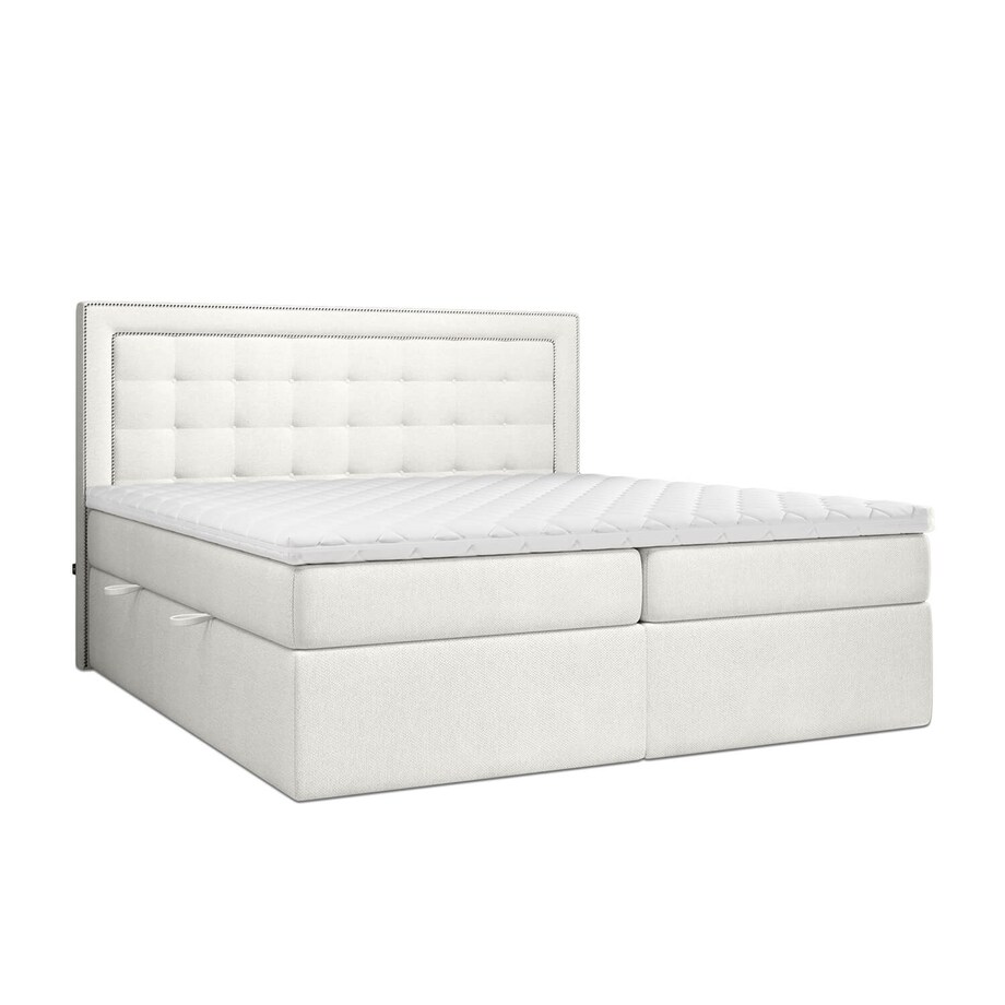 Łóżko kontynentalne EVERLIE 160x200 z pojemnikiem, Kremowy, tkanina Megan 351