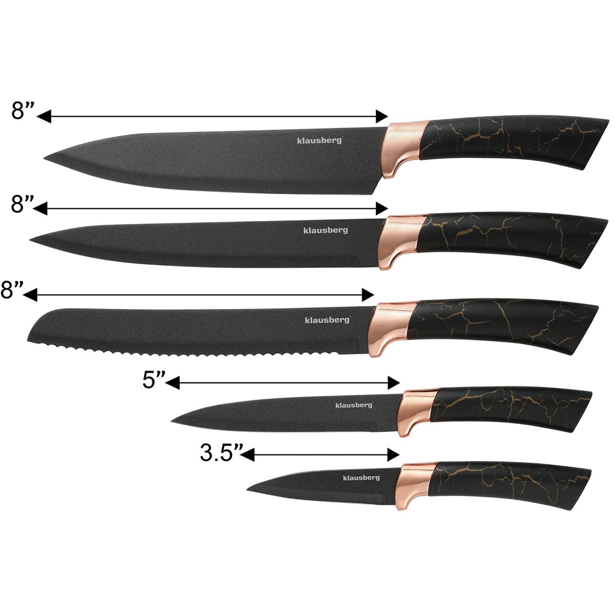 Zestaw noży kuchennych w bloku 5 elementów KLAUSBERG
